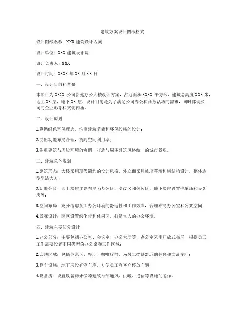 如何做建筑方案设计图纸格式