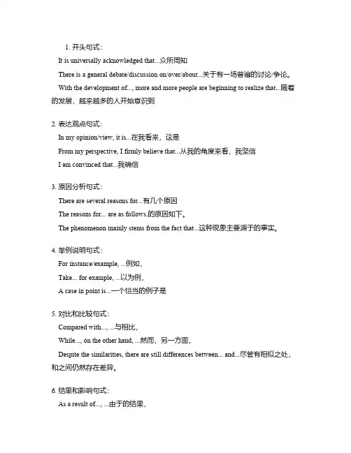 英语作文万能句式