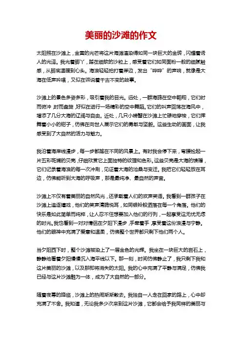 美丽的沙滩的作文