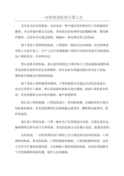 一次性使用医用口罩工艺