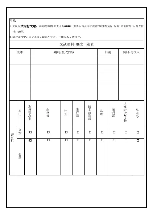 订单评审作业流程