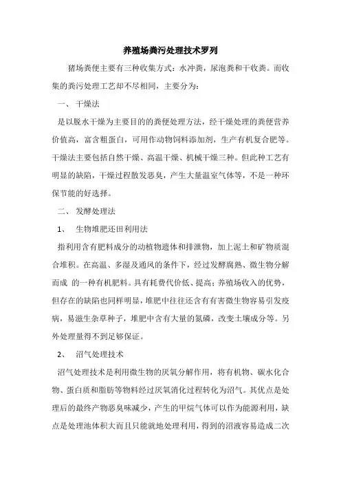 养殖场粪污处理技术罗列
