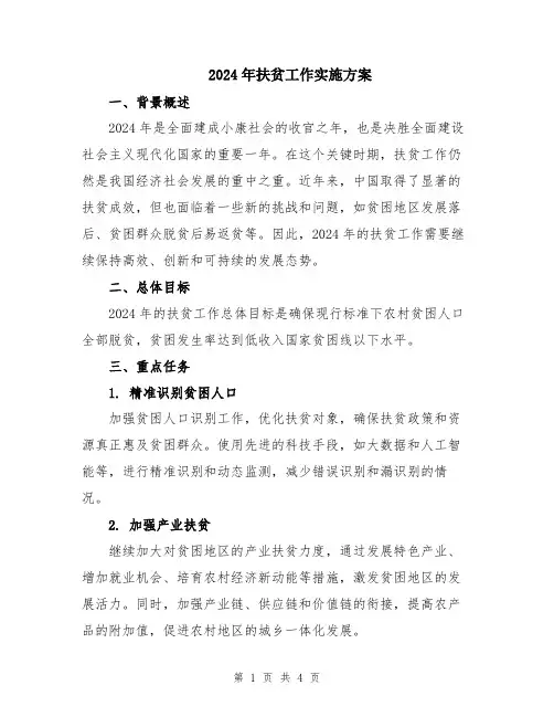 2024年扶贫工作实施方案