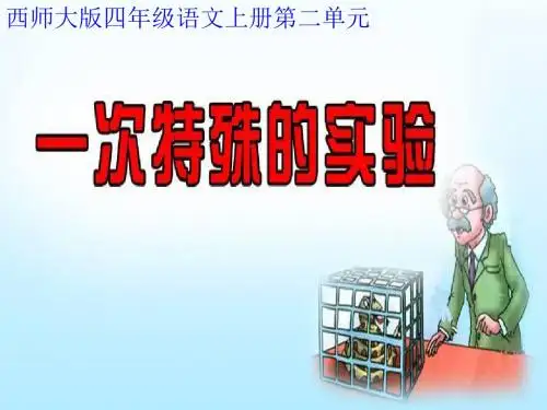 四年级语文上册 第二单元 一次特殊的实验精品教学PPT课件1 西师大版