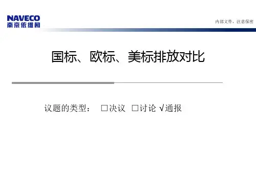国标、欧标、美标排放对比
