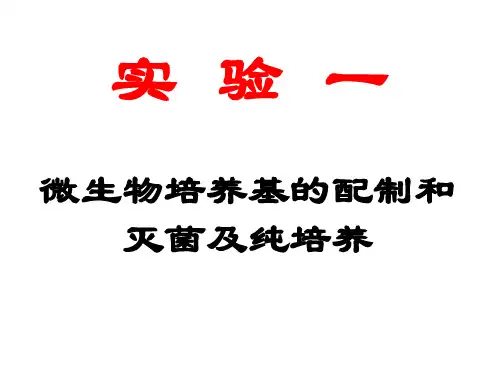 实验一微生物培养基的配制灭菌及纯培养