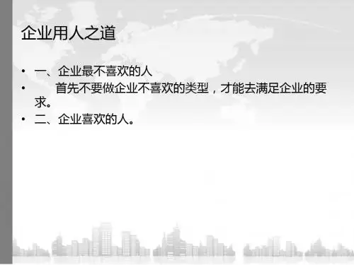 企业用人的标准 39页PPT文档