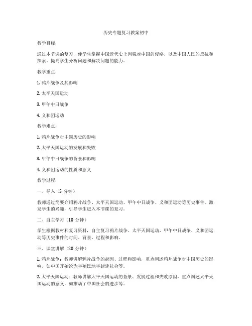 历史专题复习教案初中