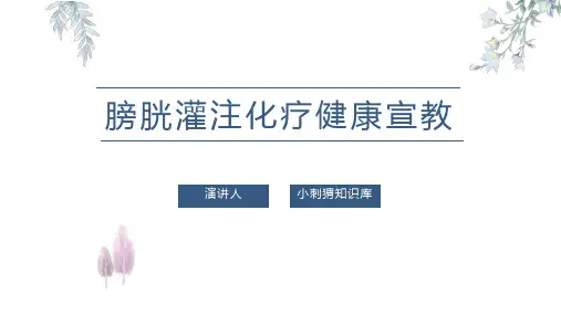 膀胱灌注化疗健康宣教PPT课件