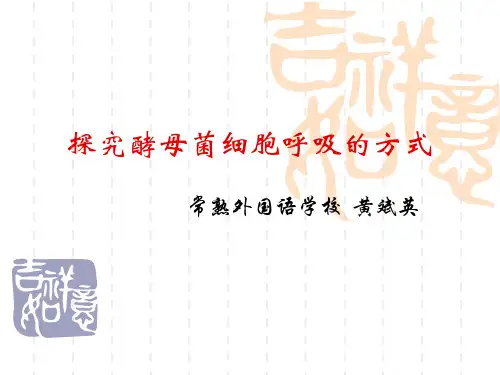探究酵母菌细胞呼吸的方式