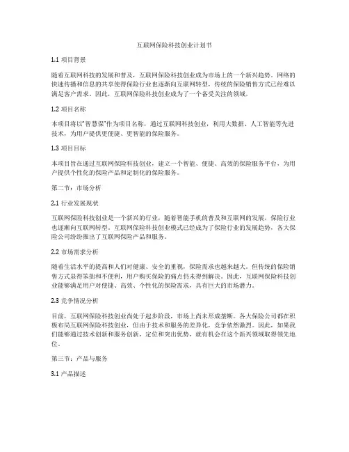 互联网保险科技创业计划书