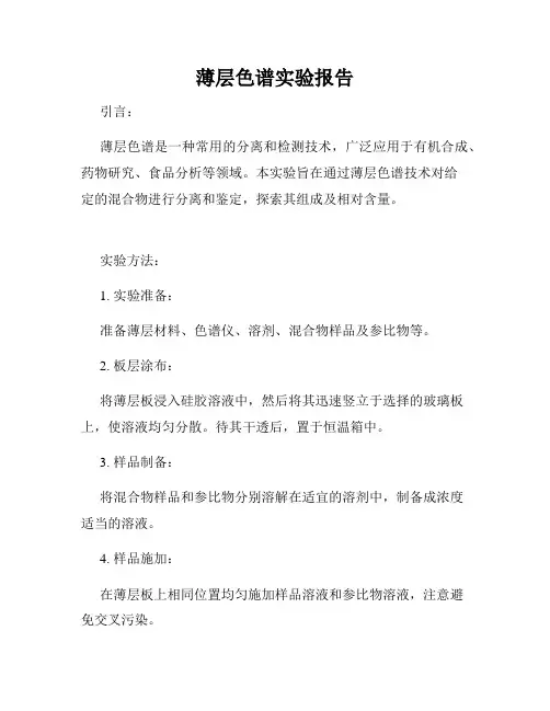 薄层色谱实验报告