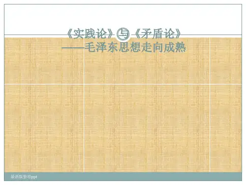 实践论与矛盾论原文ppt课件
