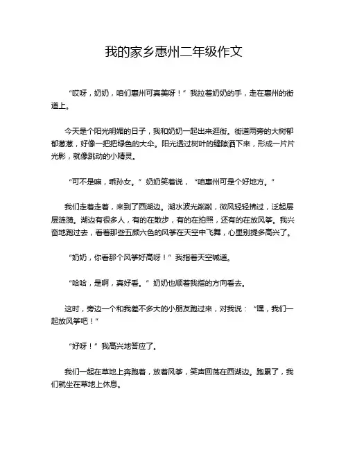 我的家乡惠州二年级作文