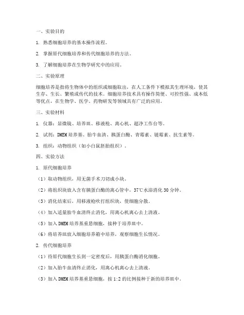 细胞培养_实验报告