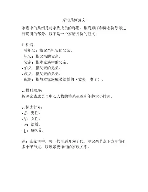 家谱凡例范文