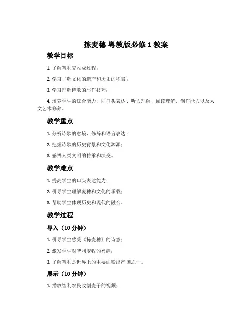 拣麦穗-粤教版必修1教案