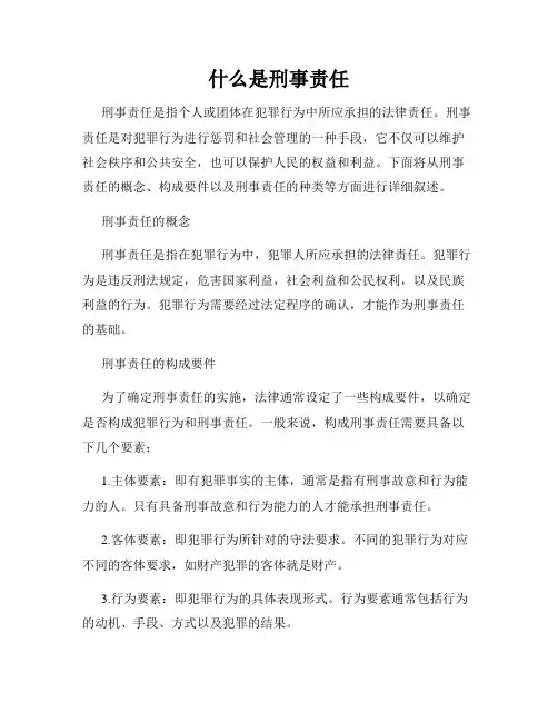 什么是刑事责任