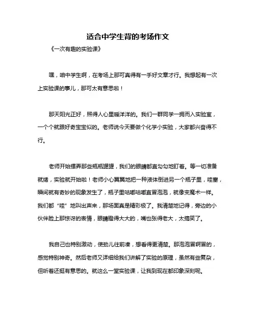 适合中学生背的考场作文