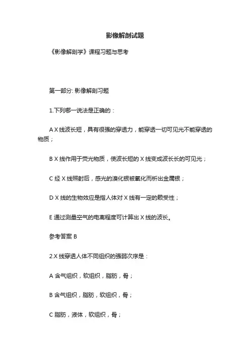 影像解剖试题