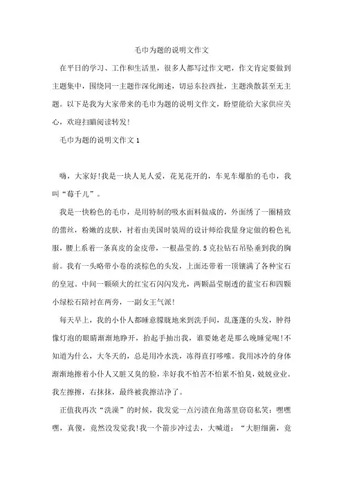 毛巾为题的说明文作文