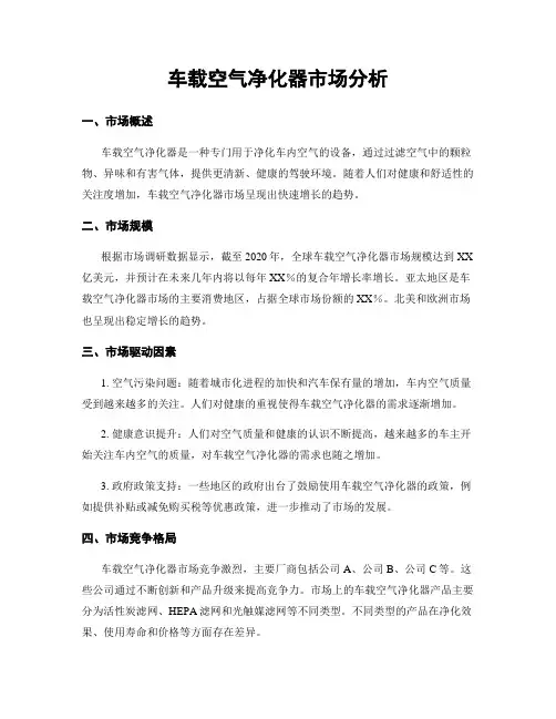 车载空气净化器市场分析