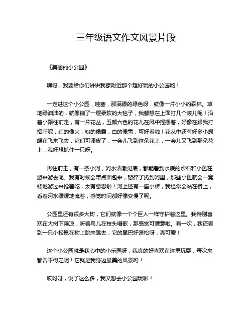三年级语文作文风景片段