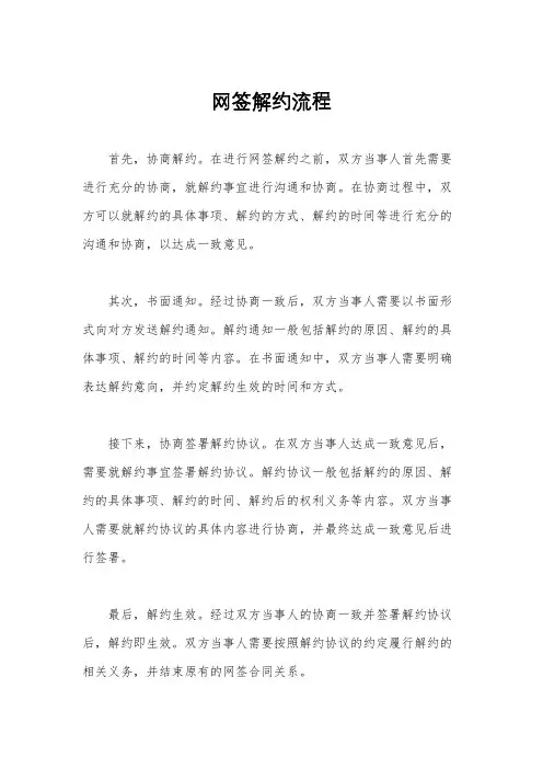 网签解约流程