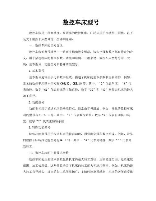 数控车床型号