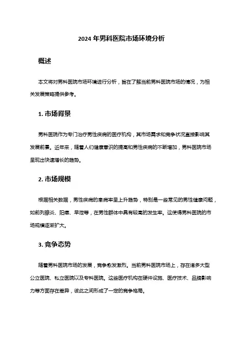 2024年男科医院市场环境分析