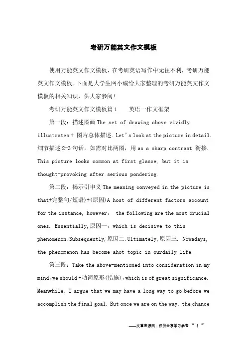 考研万能英文作文模板