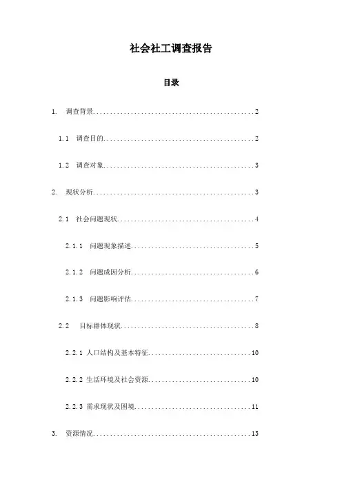 社会社工调查报告