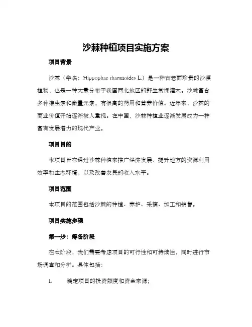 沙棘种植项目实施方案