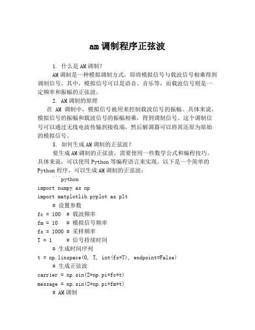 am调制程序正弦波