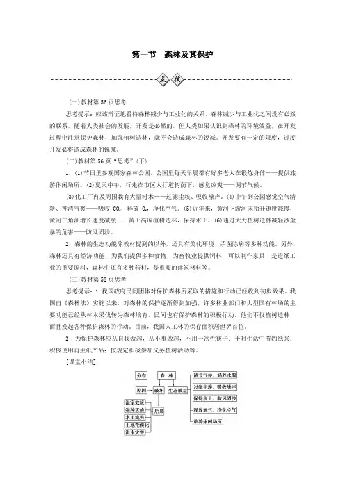 高中地理第四章生态环境保护第一节森林及其保护练习(含解析)新人教版选修6