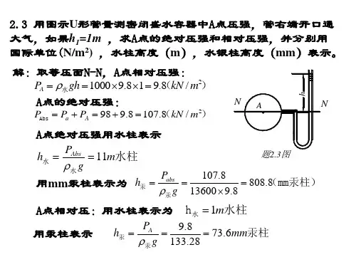 水力学习题评讲