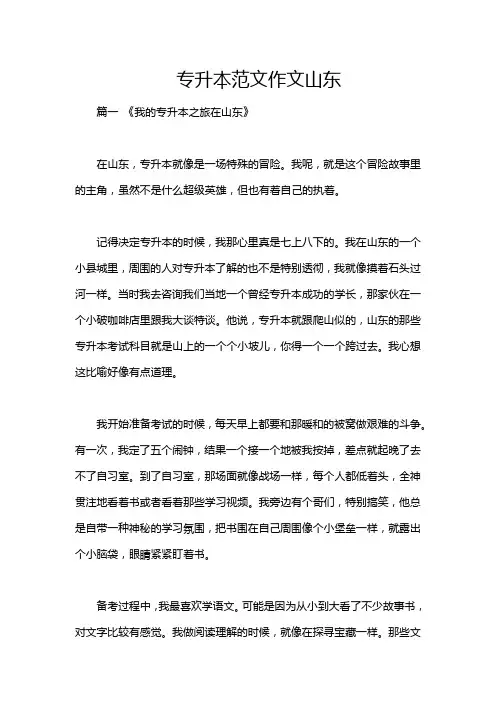 专升本范文作文山东
