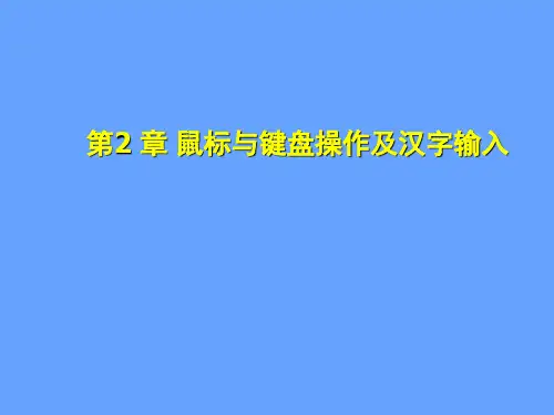 计算机文化基础 第2章鼠标与键盘操作及汉字输入第五节习题