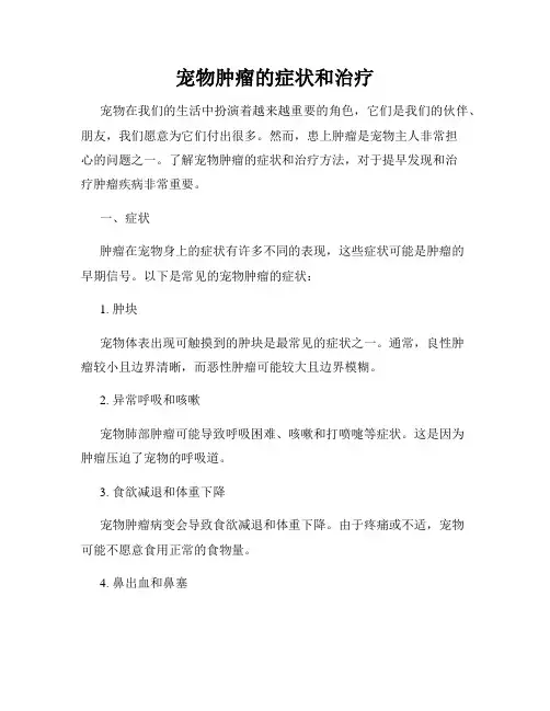 宠物肿瘤的症状和治疗