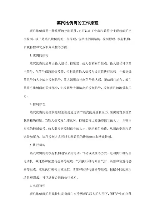 蒸汽比例阀的工作原理