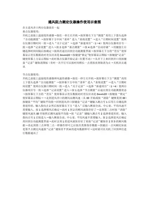 通风阻力测定仪器操作使用流程