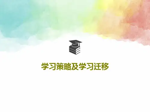学习策略及学习迁移87页PPT
