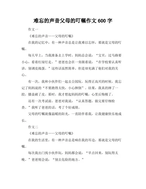 难忘的声音父母的叮嘱作文600字