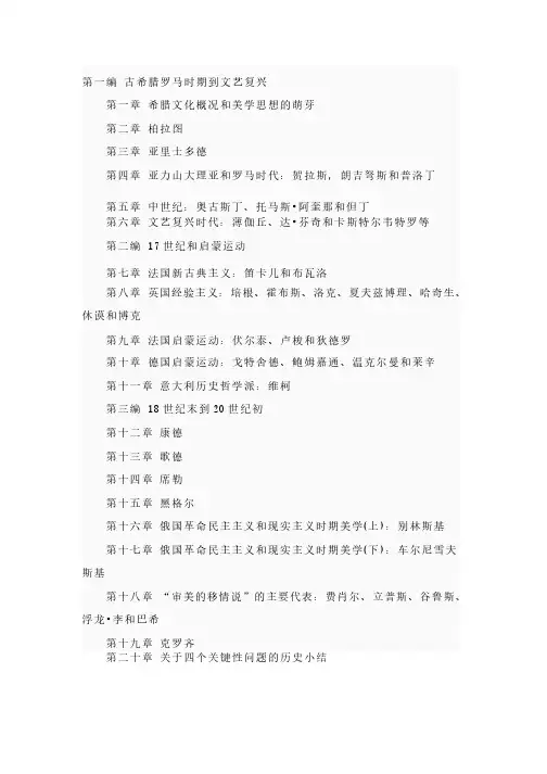 西方美学史——精选推荐