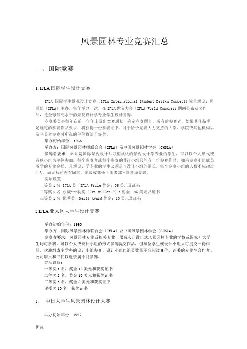风景园林专业竞赛