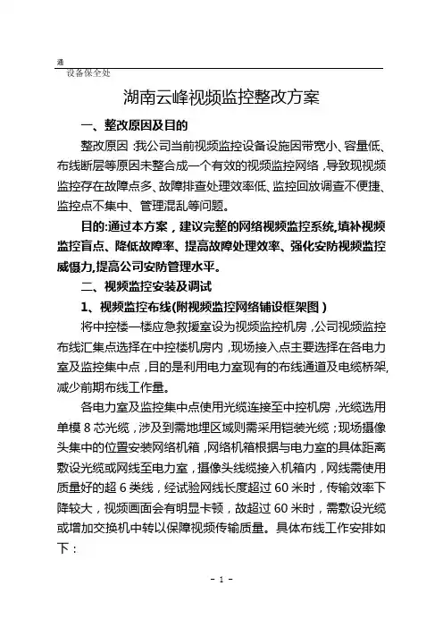 监控整改方案