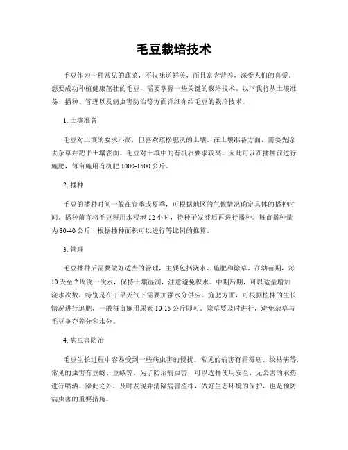 毛豆栽培技术