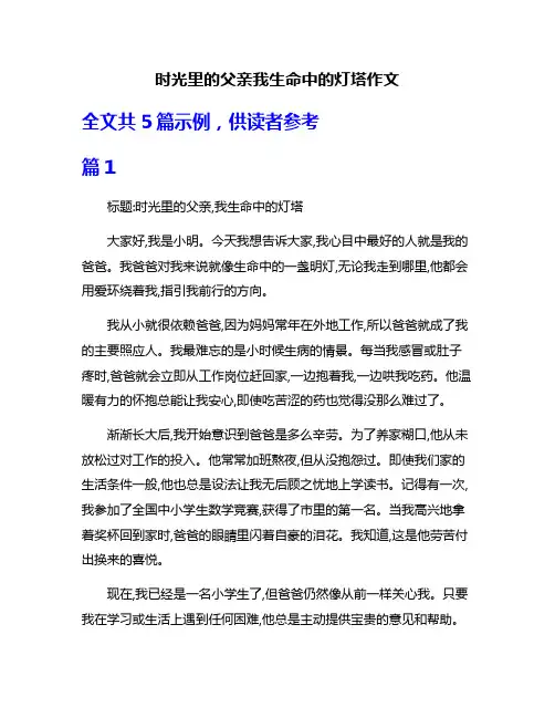 时光里的父亲我生命中的灯塔作文
