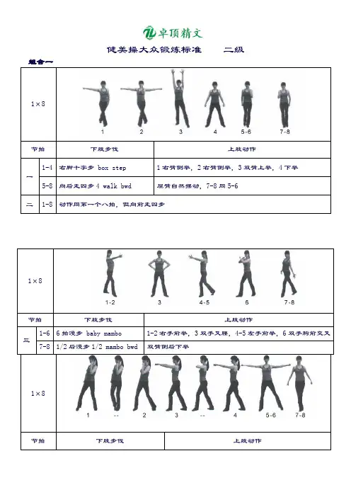 卓顶精文2019《全国健美操大众锻炼标准》第三套大众二级动作图解