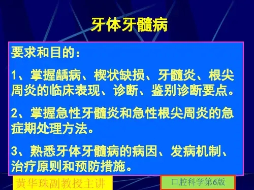 牙体牙髓病备课讲稿